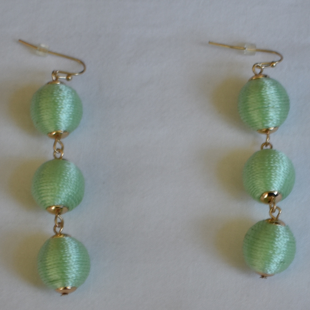 GREEN BALL EARRINGS